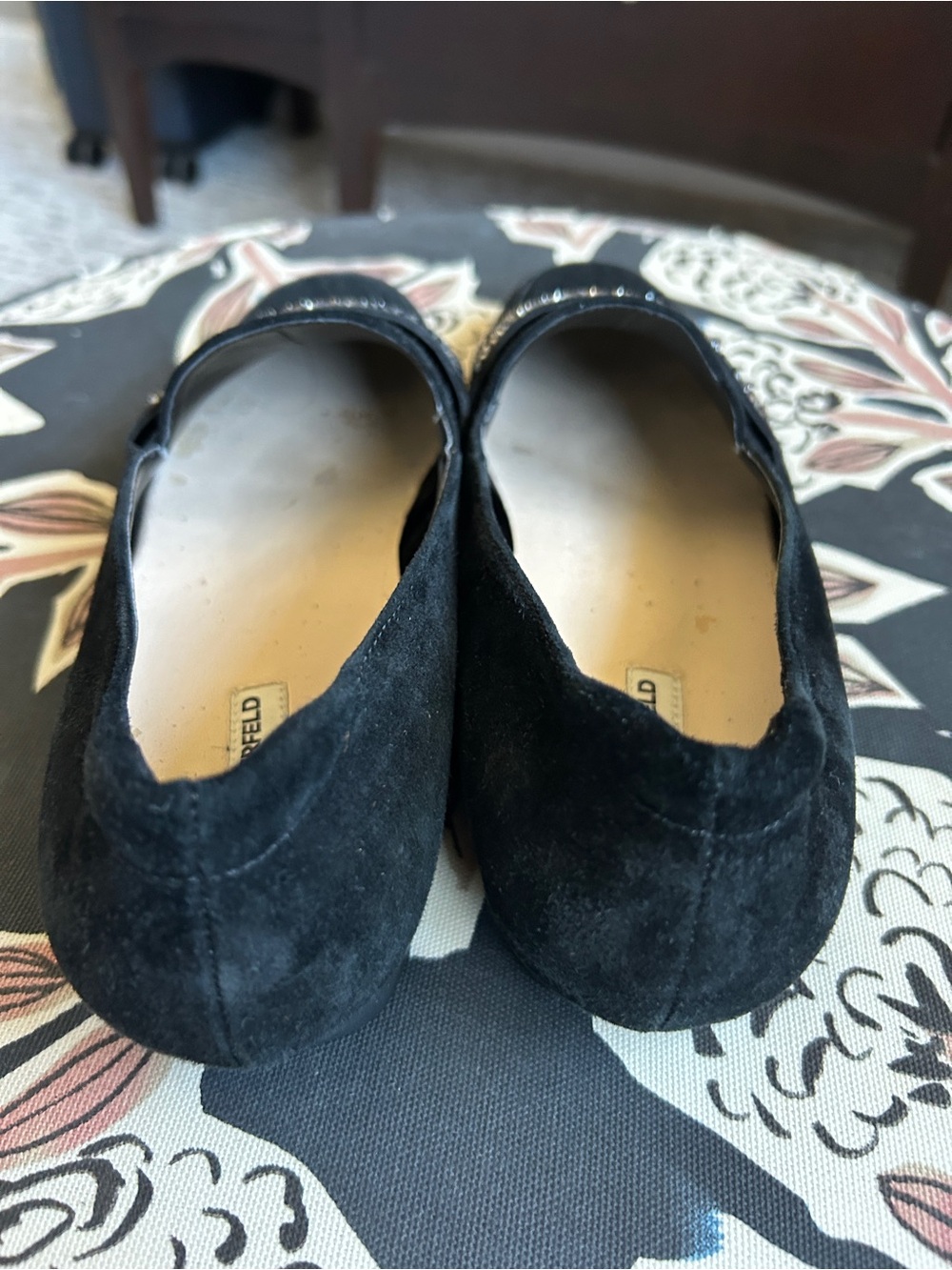 Karl Lagerfeld Paris Quincy Black Suede Rhinestone Loafers Size 8 - Picture 9 of 12